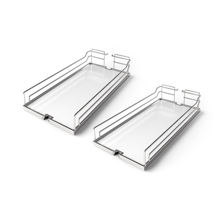 Kessebohmer Dispensa Trays 11W Chrome/White 2501700005, 2PK 2501700005